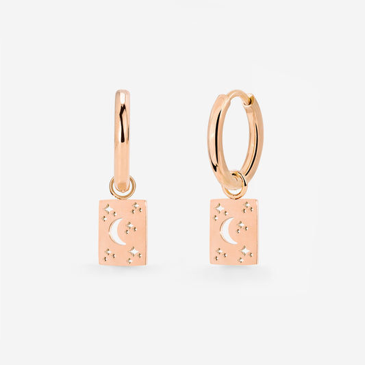 Midnight Lover Hoop Set Small Oro Rosa