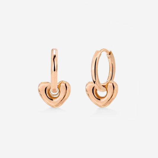 Phat Heart Hoop Set Small Oro Rosa