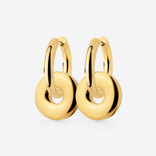 Chunky Sleek Donut Hoop Set Medium Oro