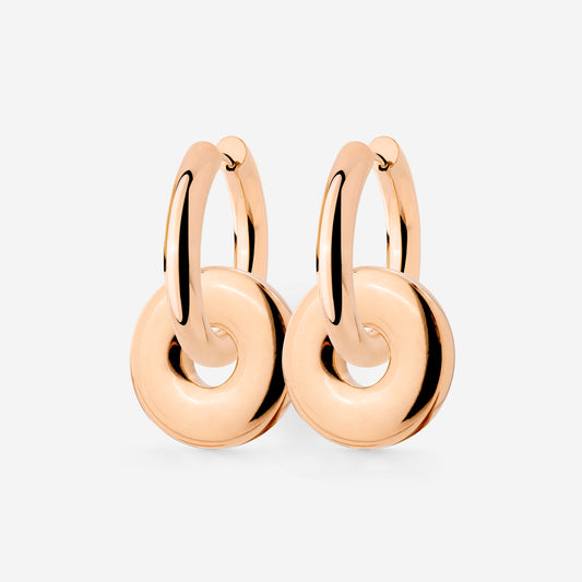 Chunky Sleek Donut Hoop Set Medium Oro Rosa