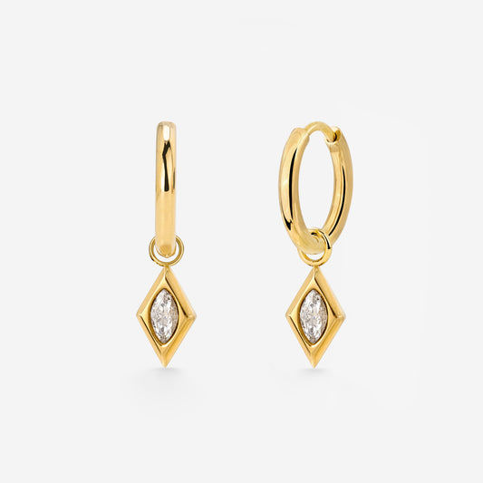 Sweet Diamond Hoop Set Small Oro