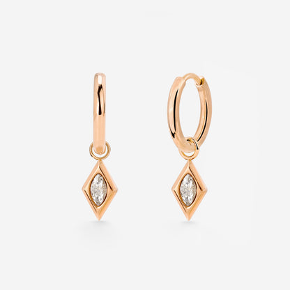 Sweet Diamond Hoop Set Small Oro Rosa