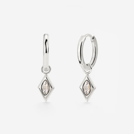 Sweet Diamond Hoop Set Small Argento