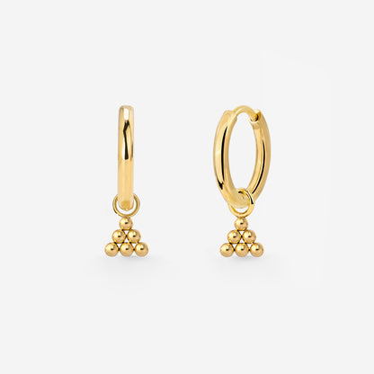 Tiny Beads Hoop Set Small Oro