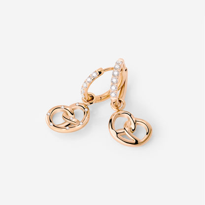 Bedazzled Pretzel Glimmer Hoop Set Small Oro Rosa