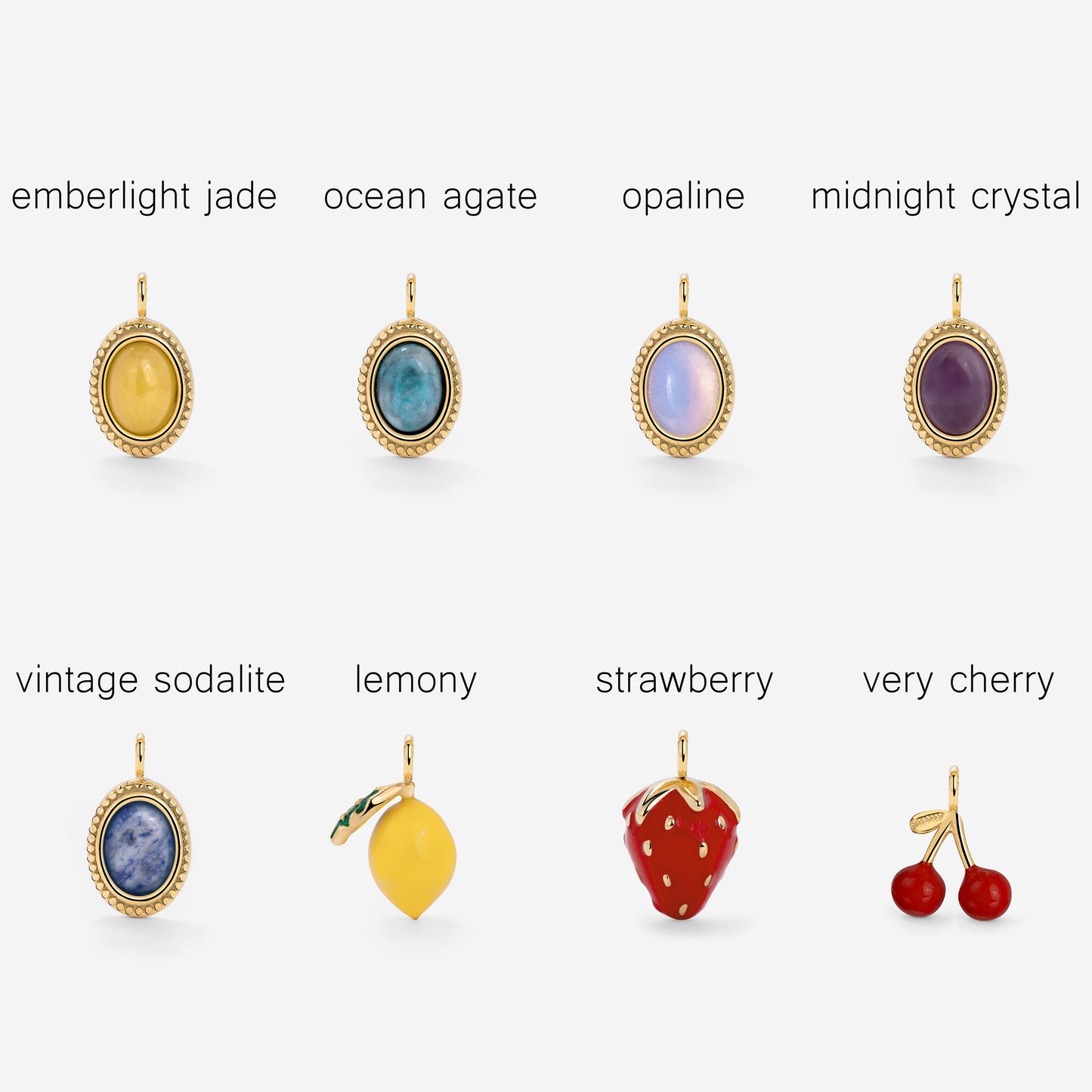 Oval Links Charm Collana Set