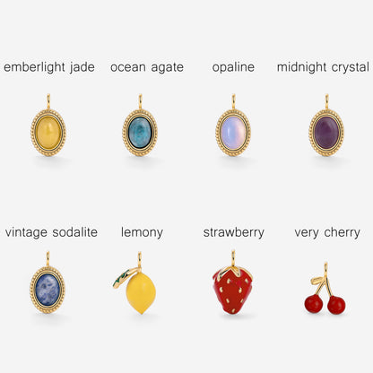Oval Links Charm Collana Set