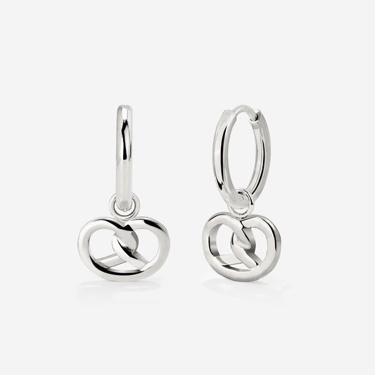 Pretzel Babe Hoop Set Small Argento
