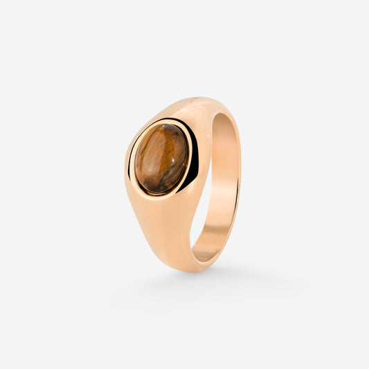 Tiger's Eye Anello Oro Rosa