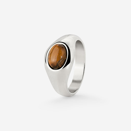 Tiger's Eye Anello Argento