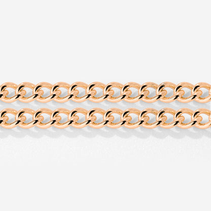 Curb Chain Double Bracciale Oro Rosa