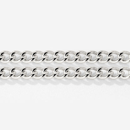 Curb Chain Double Bracciale Argento