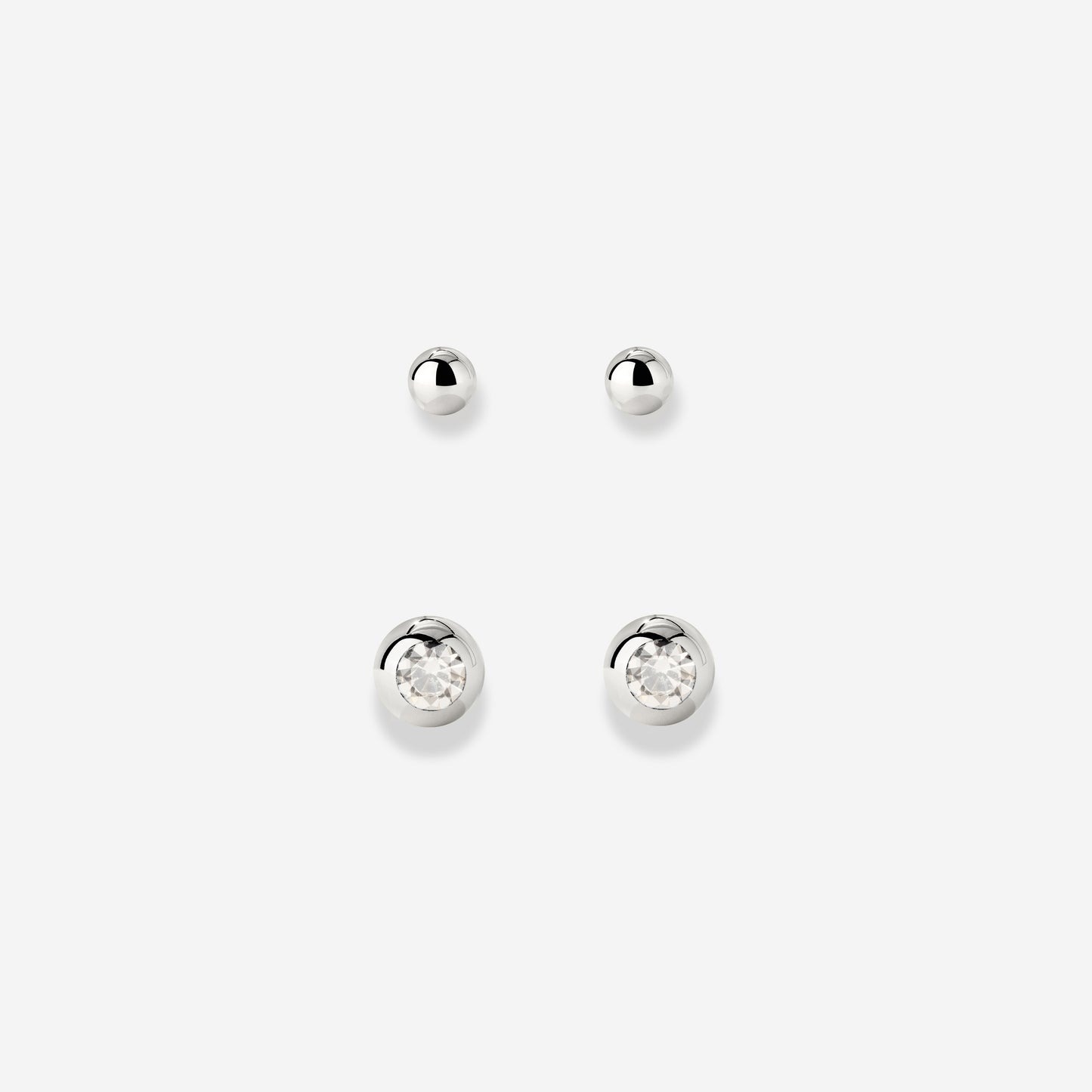 Delicate Gleam Stud Bundle Silber