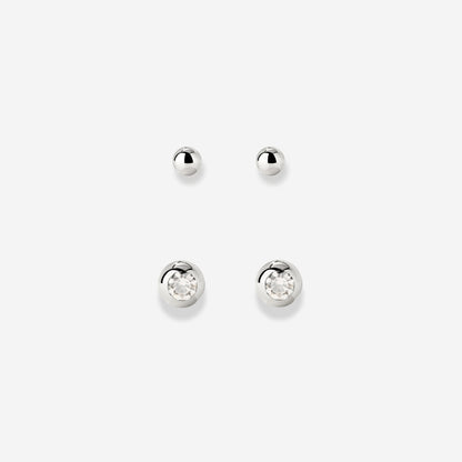 Delicate Gleam Stud Bundle Silber