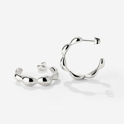 Graceful Curves Hoop Studs Silber