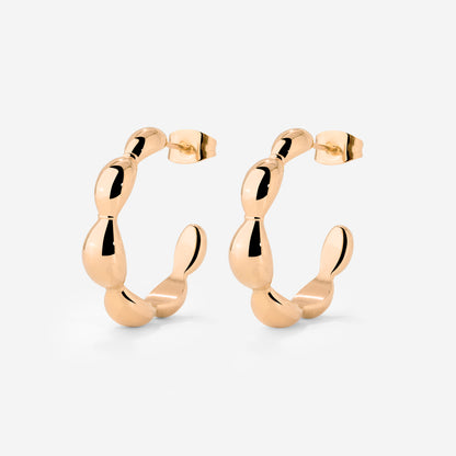 Graceful Curves Hoop Studs Roségold