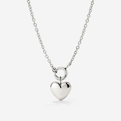 Lovely Heart Classic Chain Collana Set Argento