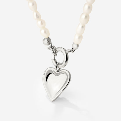Heartie Pearly Collana Set Argento
