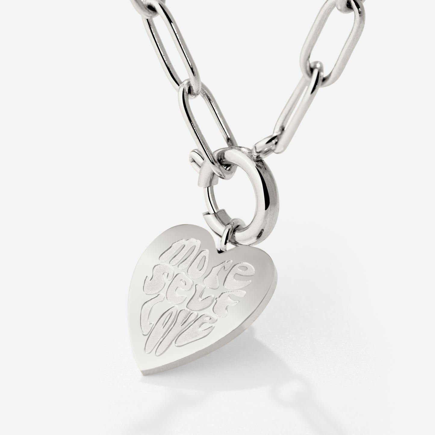 More Self-Love Oval Links Collana Set Argento