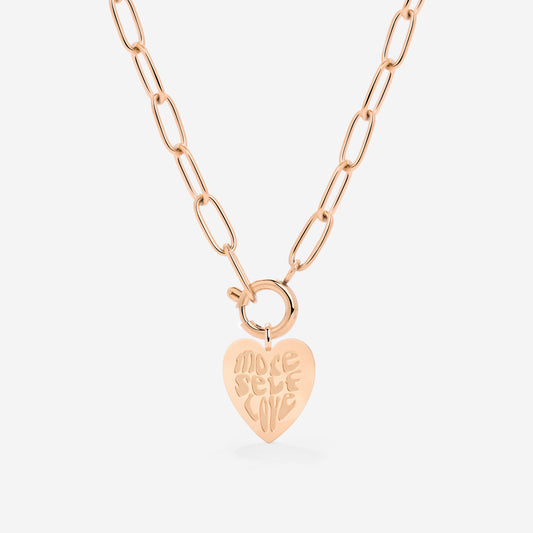 More Self-Love Oval Links Collana Set Oro Rosa
