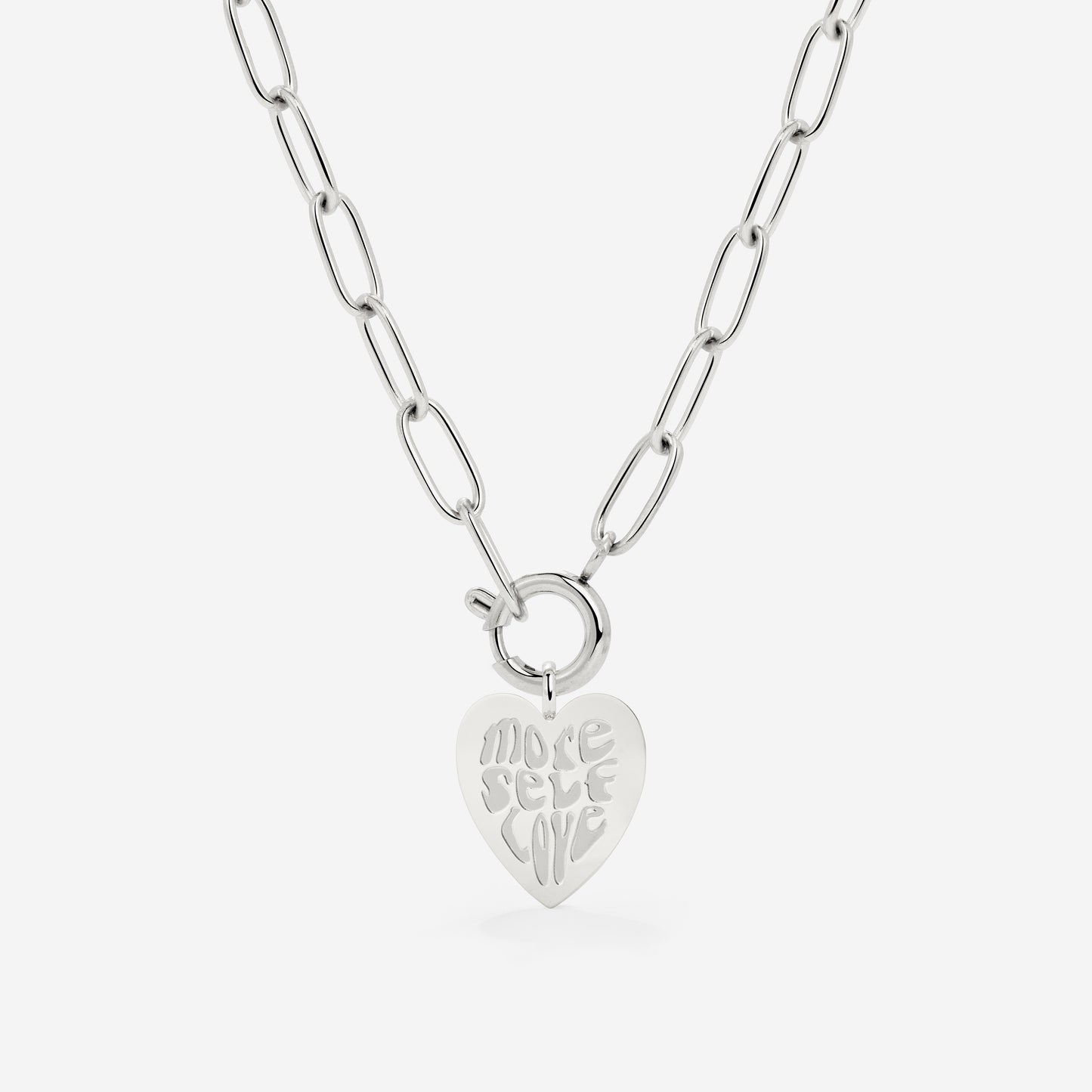 More Self-Love Oval Links Collana Set Argento