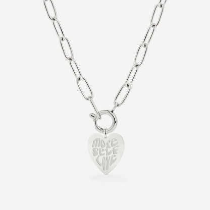 More Self-Love Oval Links Collana Set Argento