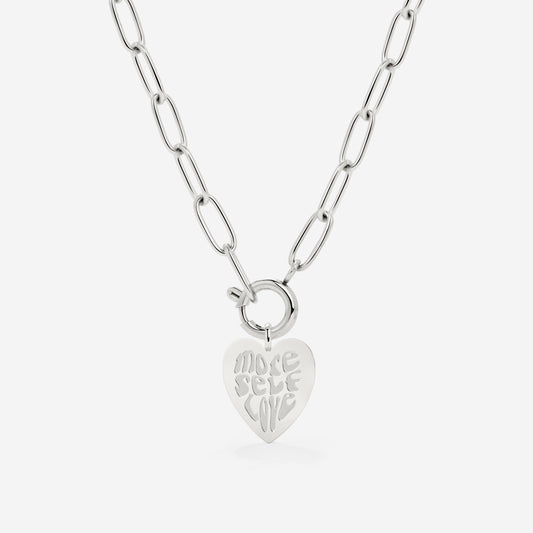 More Self-Love Oval Links Collana Set Argento