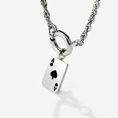 Aced Rope Chain Necklace Set Silber