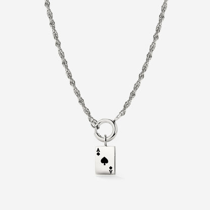 Aced Rope Chain Necklace Set Silber