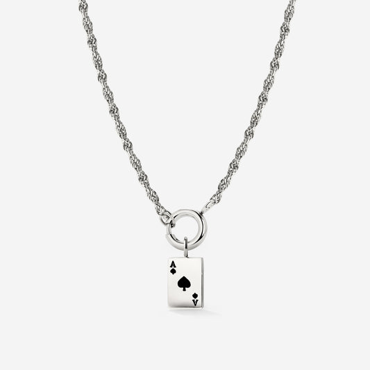 Aced Rope Chain Necklace Set Silber