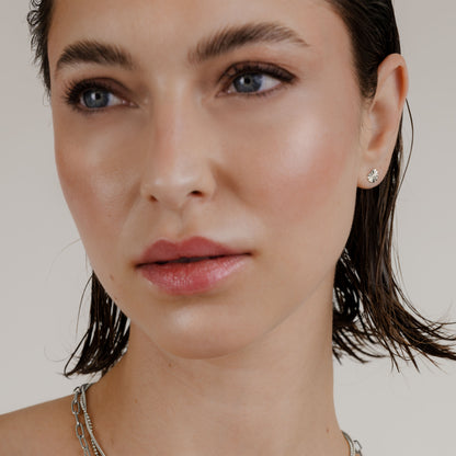 Glass Heart Orecchini Argento