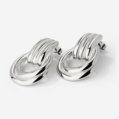 Infinity Loop Hoops Silber