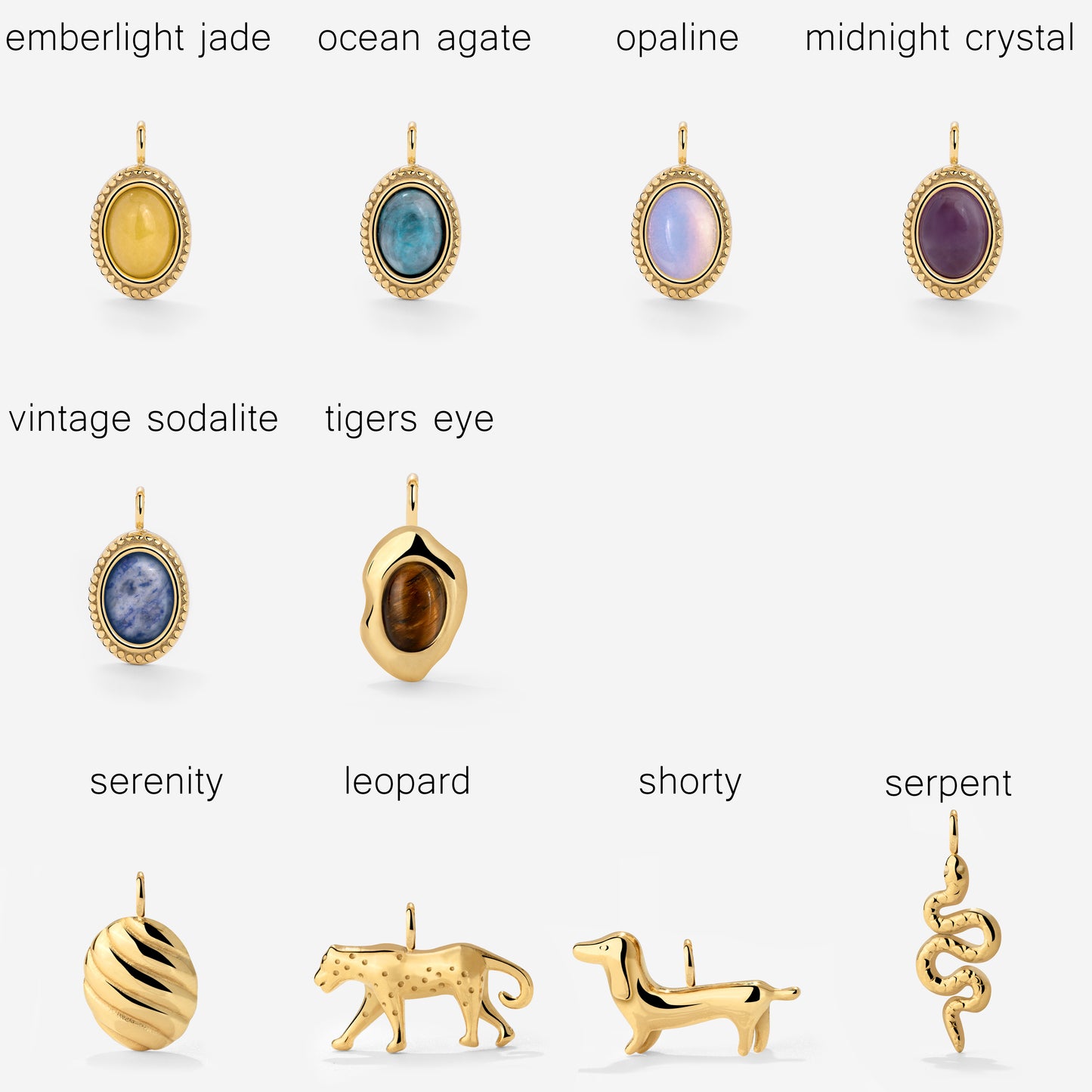 Oval Links Charm Collana Set