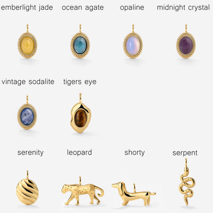 Oval Links Charm Collana Set