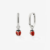 Ladybug Oval Hoop Set Baby Argento