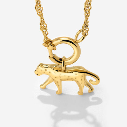 Leopard Singapore Chain Necklace Set Gold