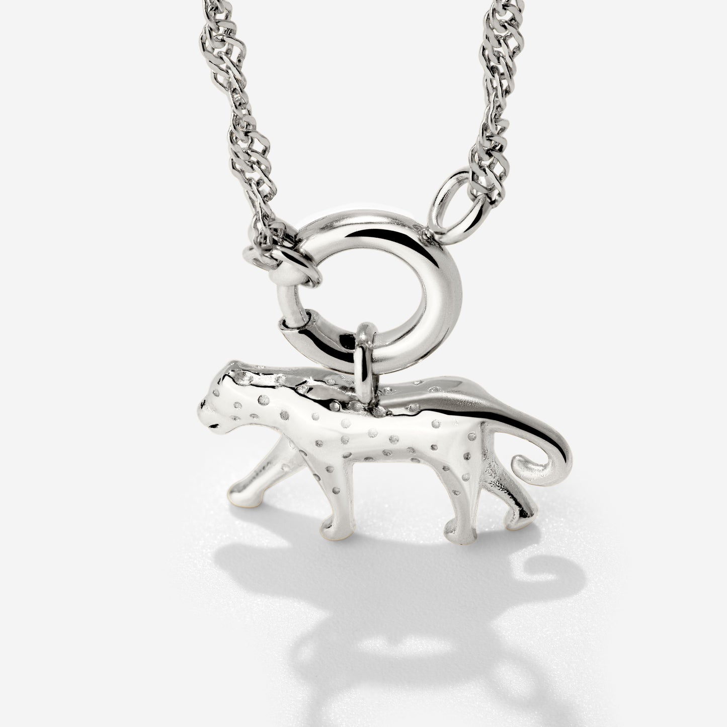 Leopard Singapore Chain Necklace Set Silber