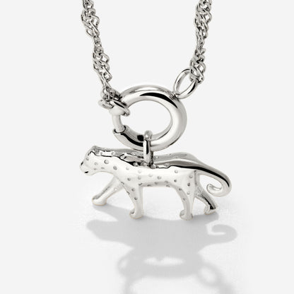 Leopard Singapore Chain Necklace Set Silber
