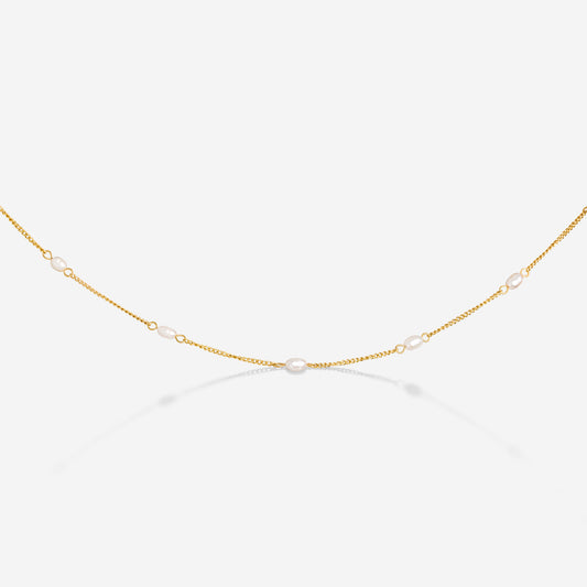 Pearl after Pearl Choker Oro