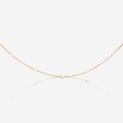 Pearl after Pearl Choker Oro Rosa