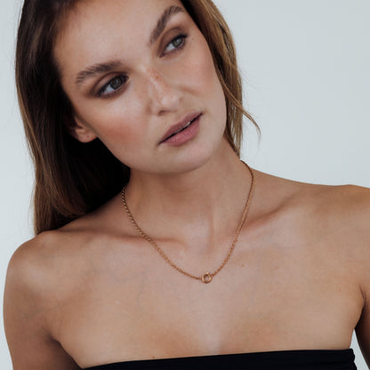 Rope Chain Charm Necklace Roségold