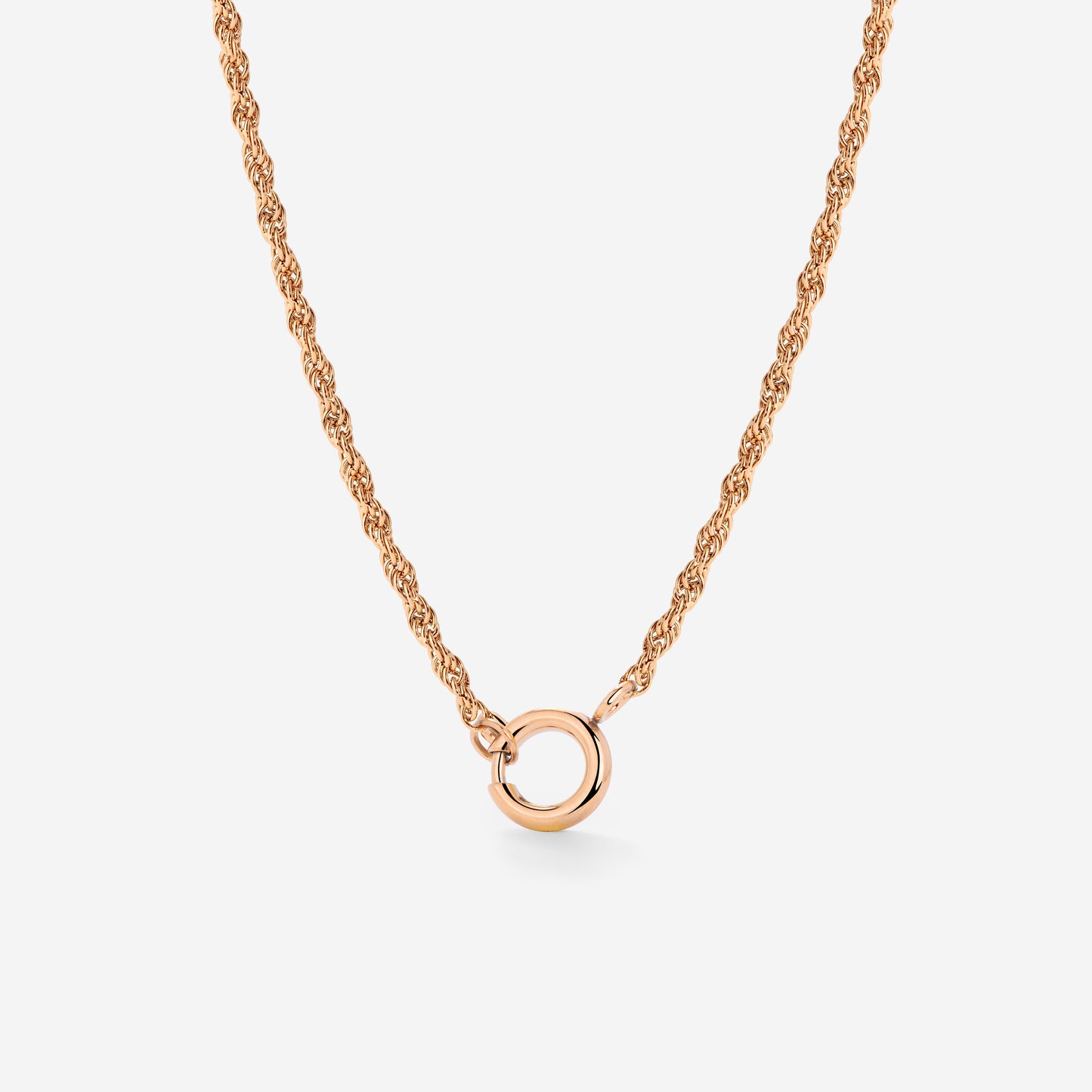 Rope Chain Charm Necklace Roségold