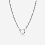 Rope Chain Charm Collana Argento