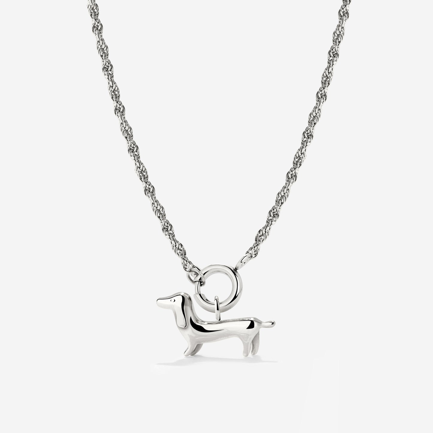 Shorty Rope Chain Necklace Set Silber