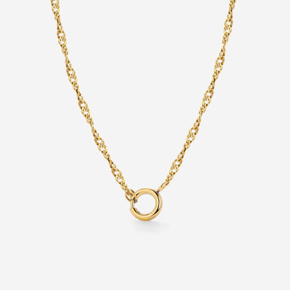 Singapore Chain Charm Necklace Gold