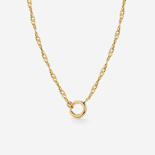 Singapore Chain Charm Necklace Gold