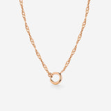 Singapore Chain Charm Collana Oro Rosa