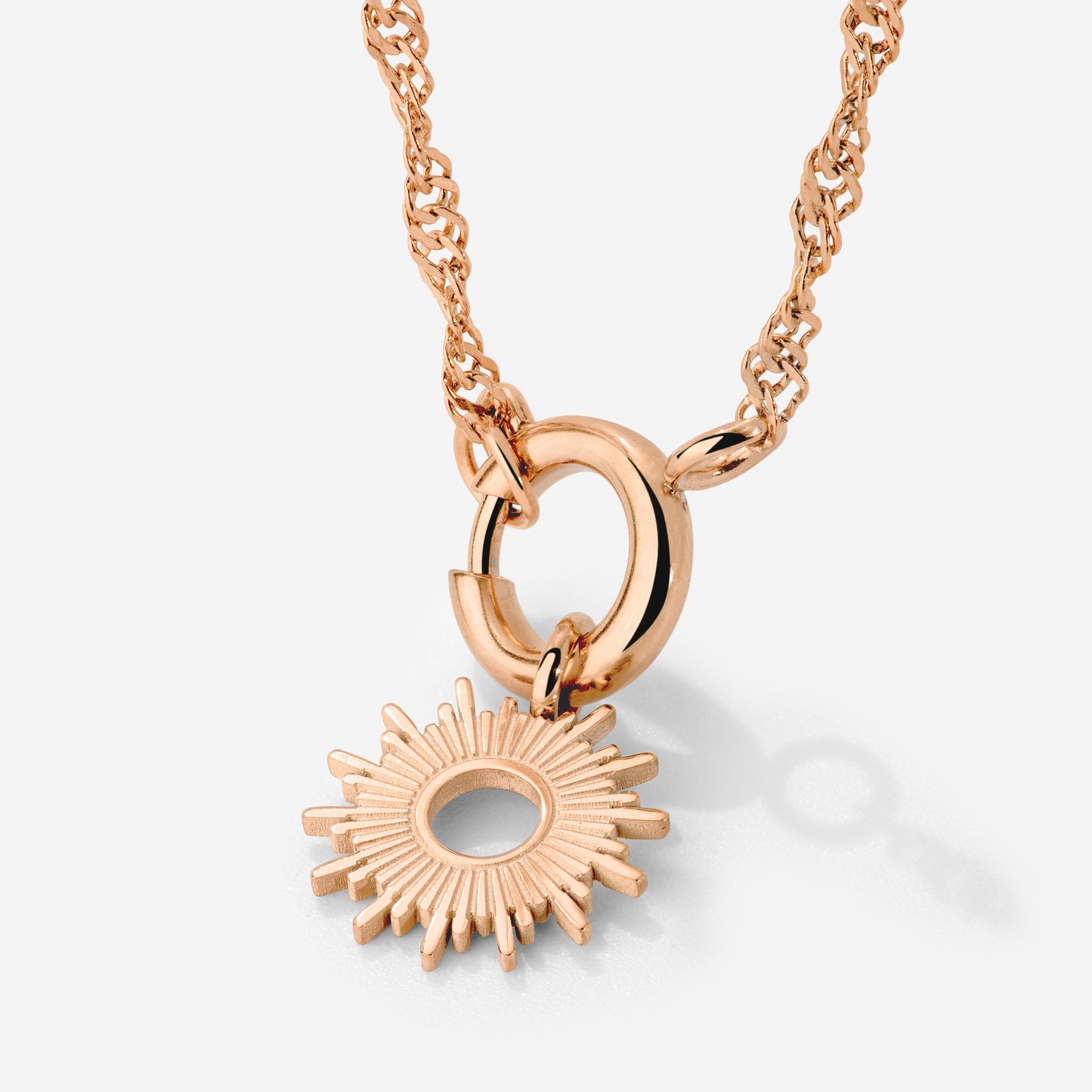 Sun Ray Singapore Chain Necklace Set Roségold