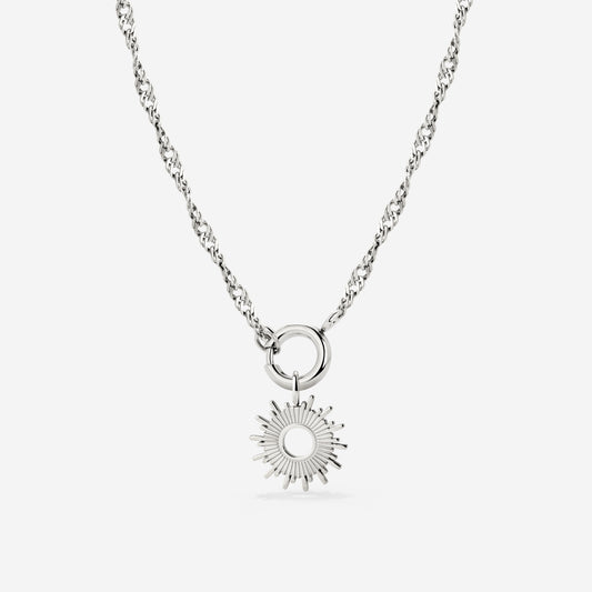 Sun Ray Singapore Chain Necklace Set Silber