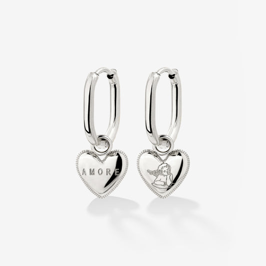 Amore Mio Oval Hoop Set Baby Argento